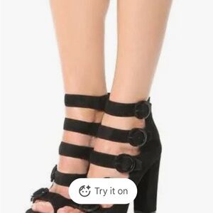 Kendall & Kylie Black Strappy Heels
